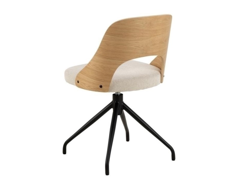 Krzesło Lucy dąb/ beżowe obrotowe - ACTONA